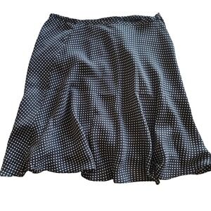 VTG Casual Corner Polka Dot Midi Skirt Black White Size 6 A Line Zipper 90s Y2K